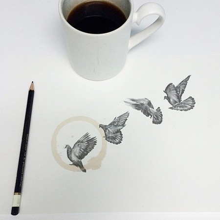 Tragovi šalice kave u crtežima